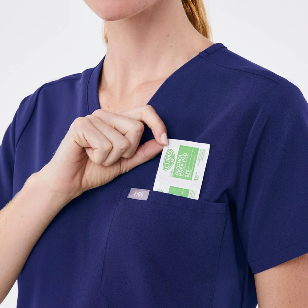 Fig Catarina one pocket scrub top women's nurse scrub top navy blue size XL - Picture 10 of 10